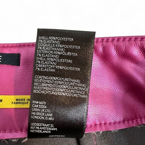 Anthropologie by Maeve The Colette Cropped Wide-Leg Faux Leather Pants 18W Rose - Picture 10 of 12